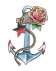 Anchor and Rose Tattoo