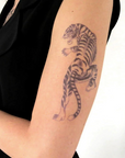 Climbing Tiger Black and White Tattoo