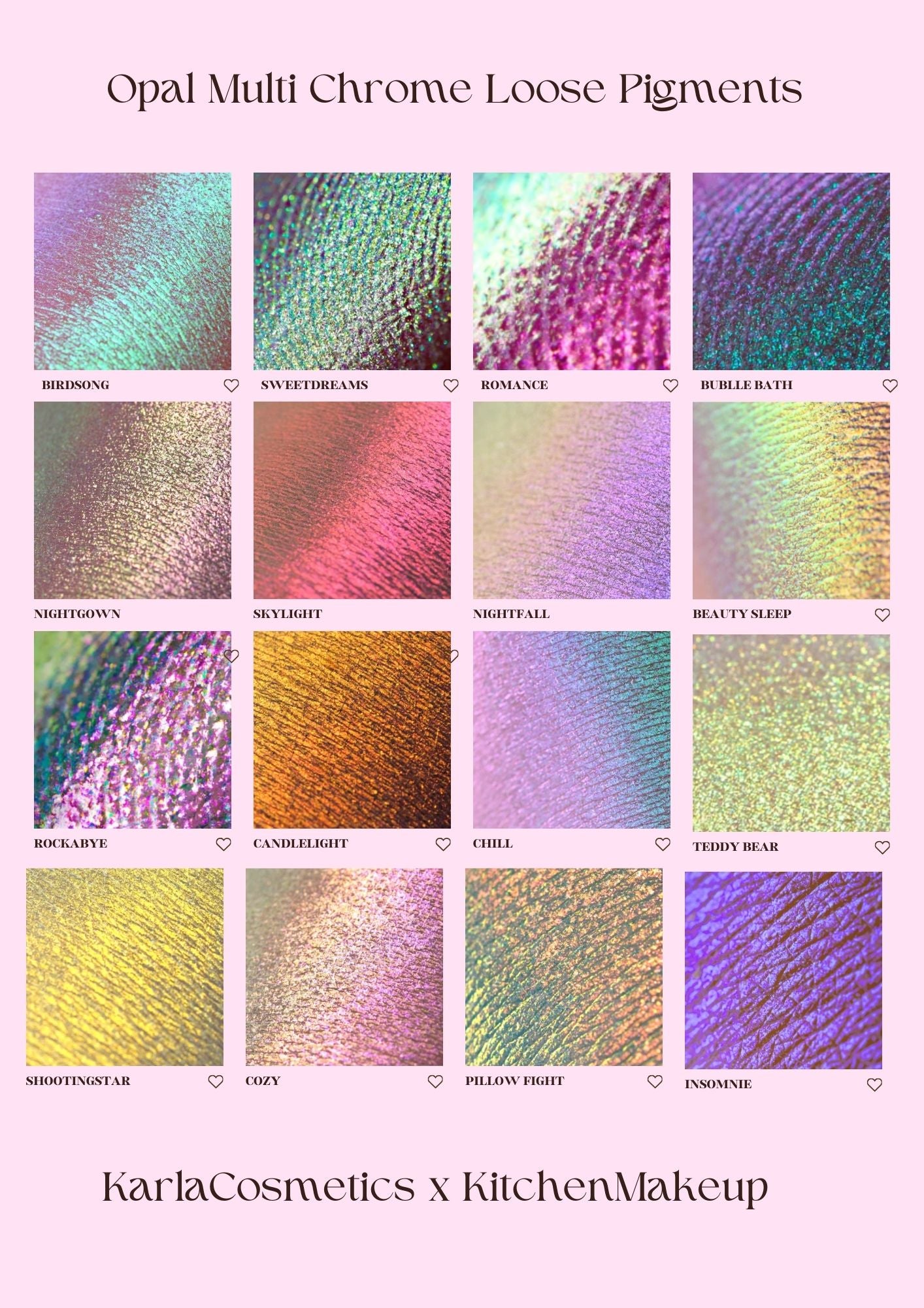 Opal Multi Chrome Loose Pigments - Karla Cosmetics