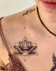 Dotwork Lotus Flower Tattoo