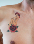 Red Pin-Up Girl Tattoo